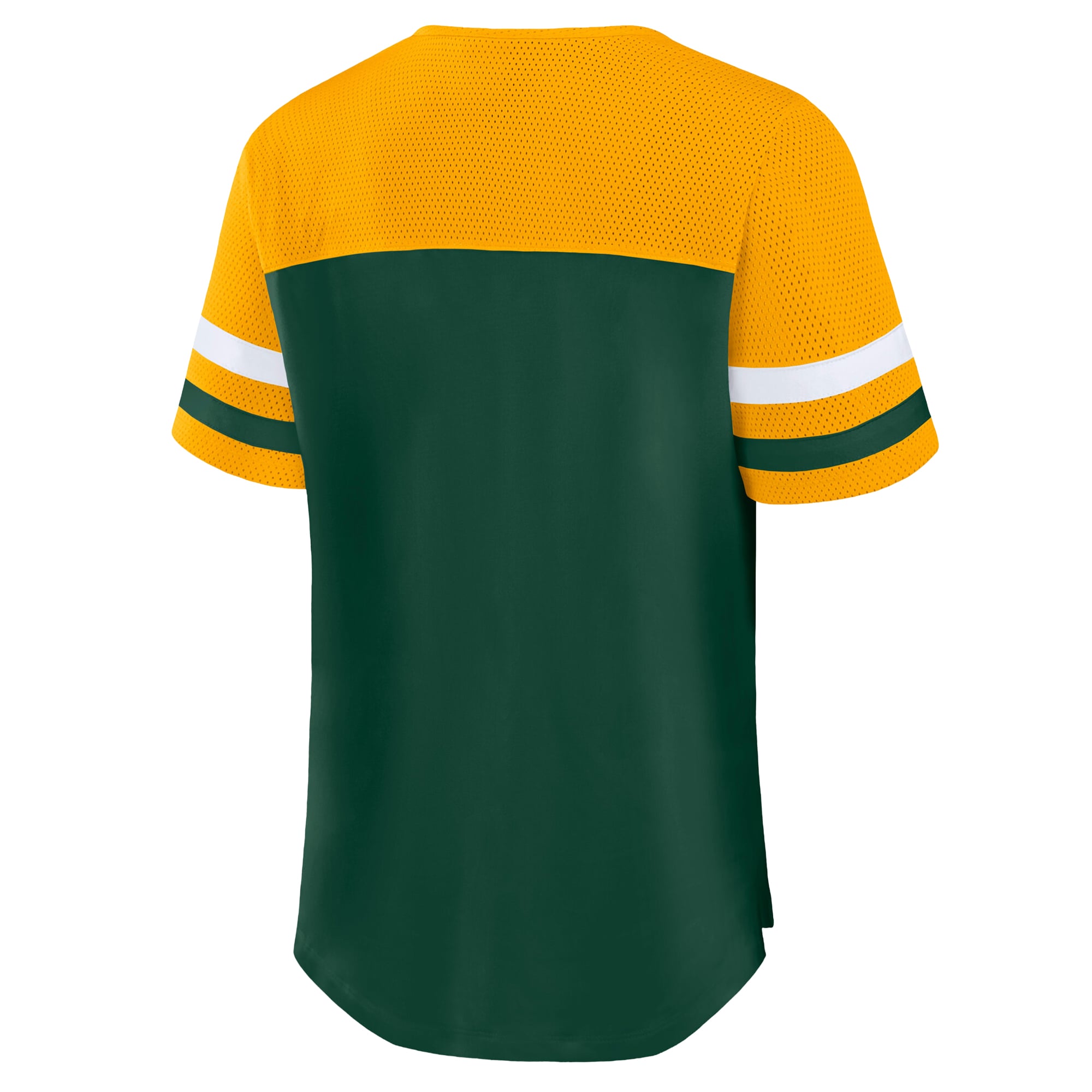 Women's Fanatics Green/Gold Green Bay Packers Plus Size Throwback Curl Route Lace-Up T-Shirt